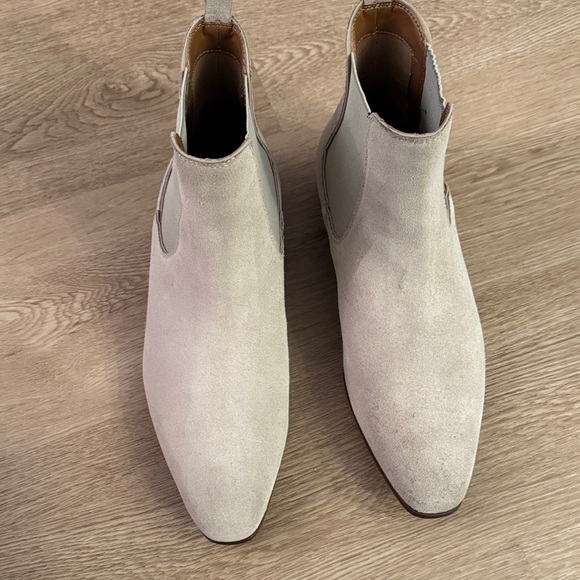 Men's Beige Suede Chelsea Boots - Picture 2 of 4